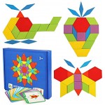 LEADSTAR Holzpuzzles Tangrams Holzpuzzles Geometrische Formen Puzzle,Tangrams Montessori Spielzeug Wooden Jigsaw Puzzle Für Kinder Mädchen und Jungen ab 3 Jahr155 Stück