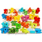 LENNYSTONE Holzspielzeug Kinder Alphabet Zahlen und Form holzpuzzle Buchstaben Steckspuzzle Montessori Lernspielzeug Sortierspiel ab 3 4 5 Jahre Motorikspielzeug Geschenk für Junge Mädchen