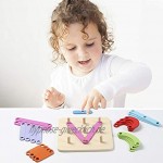 Lewo Holzpuzzles Holzbuchstaben Anzahl Sorter Puzzle Pädagogische Stapelblöcke Spielzeug Vorschule Lernen Stem Spielzeug Form Farberkennung Bord für Kinder Kleinkind Geschenk