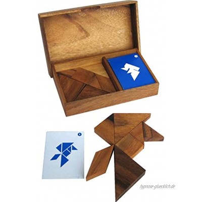 LOGOPLAY Tangram für 2 Spieler Legespiel Denkspiel Knobelspiel Geduldspiel Logikspiel aus Holz