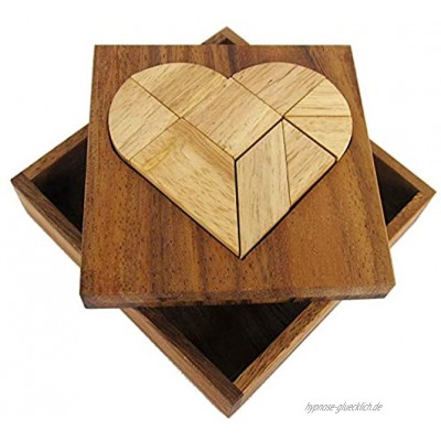 LOGOPLAY Tangram 'Herz' Legespiel Denkspiel Knobelspiel Geduldspiel Logikspiel aus Holz
