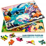 Puzzle ab 3 4 5 Jahre 2 Montessori Holzpuzzle Spielzeug für Kinder ab 6 7 8 Geschenk Spiele 100 Teile für Mädchen and Junge