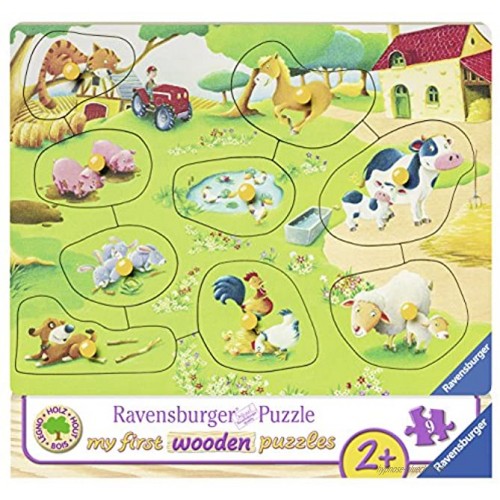 Ravensburger Kinderpuzzle 03683 Kleiner Bauernhof my first wooden puzzle mit 9 Teilen Puzzle für Kinder ab 2 Jahren Holzpuzzle
