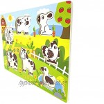 RB&G Holzpuzzle mit großen Teilen Bauernhof Puzzle für Kinder ab 1 Jahr Hase & Co. Bausteine Spielsteine Tiere