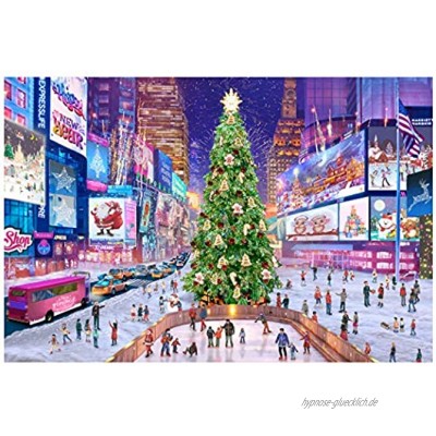 Tektalk 1000-teiliges Holzpuzzle-Puzzle für Jugendliche und Erwachsene Times Square zu Weihnachten