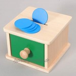 Toddmomy 1Pc Montessori Säuglingsmünzkasten Holz Hand Auge Koordination Spielzeug Lernspielzeug für Kleinkinder 1-3 Münzkästchen Stil