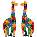Toys of Wood Oxford Holzpuzzle Giraffe Alphabet und Zahlen Puzzle 41 cm groß Holzspielzeug zum Lernen von Buchstaben und Zahlen Lernspielzeug für 3-Jährige