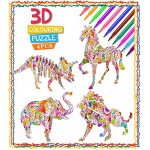 BYTOKI 3D Farbpuzzleset für Kinder Kunsthandwerk für Mädchen und Jungen mit 10 oder 12 Stiftmarkierungen