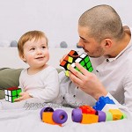 Coolzon 2x2 3x3 Zauberwürfel Sets 2x2x2 Smooth Turning Puzzle Magic Cube für Kinder 2er Pack