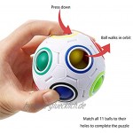 Coolzon Magic Regenbogen Ball Zauberbälle Magisch Regenbogenball Zauberball 3D Puzzle Ball Spielzeug für Kinder Gastgeschenk,Weiß