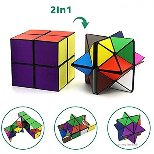Euklidischer Würfel Star Cube Magic Cube Set Transforming Cubes Magic Puzzle Cubes für Kinder und Erwachsene Mehrfarbig