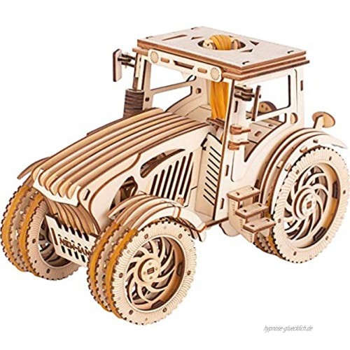 GuDoQi 3D Holz Puzzle Modell Traktor mit Gummibandmotor Holzbausatz zu Bauen DIY Montage Holzpuzzle Spielzeug Bastelset Geburtstags Geschenk aus Holz fur Erwachsene Männer Jugendliche
