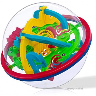 iNeego 3D Kugellabyrinth Kugelspiel Magic Maze Kugel-Labyrinth Puzzle Ball mit 100 herausfordernde Barrieren Brain Tester Trainings Spielzeug Familienspiel Geschicklichkeitsspiel Geschenk für Kinder