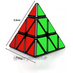 JQGO Pyramide Zauberwürfel 3x3x3 Pyraminx Speed Puzzle Cube Pyramid Magic Cube für Kinder Jugendlichen mit PVC Aufklebe Leicht zu Drehen