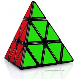JQGO Pyramide Zauberwürfel 3x3x3 Pyraminx Speed Puzzle Cube Pyramid Magic Cube für Kinder Jugendlichen mit PVC Aufklebe Leicht zu Drehen
