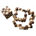 LOGOPLAY Schlangenwürfel 4x4 Gr. L 8x8x8 cm Snake Cube Würfel Schlange 3D Puzzle Denkspiel Knobelspiel Geduldspiel Logikspiel aus edlem Holz