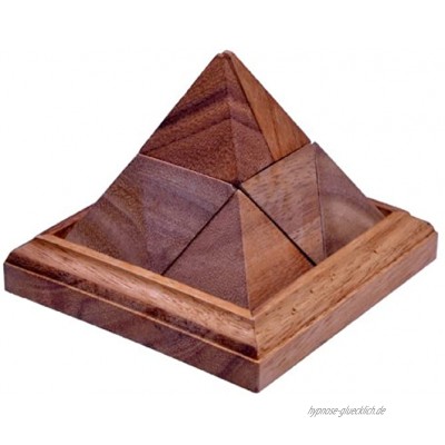 LOGOPLAY Spitze Pyramide 3D Puzzle Denkspiel Knobelspiel Geduldspiel Logikspiel aus Holz