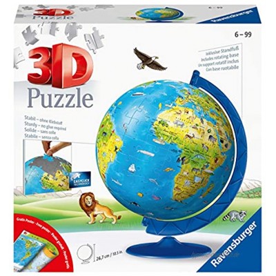 Ravensburger 3D Puzzle 11160 Kinderglobus in deutscher Sprache 180 Teile