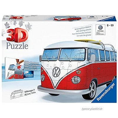 Ravensburger 3D Puzzle 12531 Volkswagen T1 3D Puzzle für Erwachsene und Kinder ab 10 Jahren VW Bulli Modellauto Modellbau ganz ohne Kleber [Exklusiv bei ]