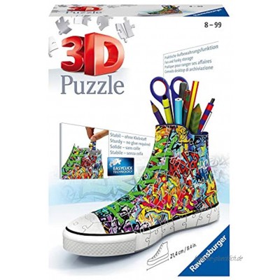 Ravensburger 3D Puzzle 12535 Sneaker Graffiti Praktischer Stiftehalter 108 Teile Schreibtisch-Organizer für Kinder ab 8 Jahren