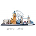 Revell 3D Puzzle 00140 Skyline mit Buckingham Palace London-Eye Tower Bridge und Big Ben Die Welt in 3D entdecken Bastelspass für Jung und Alt farbig