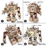 Robotime Roboter Spieluhr Holz 3D Puzzle Modell bausatz Erwachsene DIY Kinder Set Bauen bastelset Geburtstag Geschenk Junge Mädchen