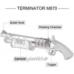 Robotime Terminator M870 3D Holzpuzzle Modellbausatz Erwachsene Spielzeugpistole Mechanisches Gebäudemodellbausatz 3D Holzpuzzle für Kinder ab 14 Jahren