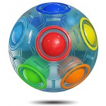 ROXENDA Regenbogenball Puzzle Zauberball mit 11 Kugeln Rainbow Ball Geschicklichkeitsspiel Brain Teaser & Stress Ball für Kinder und Erwachsene Blau