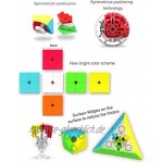Vdealen Zauberwürfel Set Professional Speed Cube Set mit 2x2 3x3 Pyramide Zauberwürfel Einfaches Drehen & Glatt Spielen