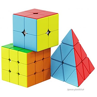 Vdealen Zauberwürfel Set Professional Speed Cube Set mit 2x2 3x3 Pyramide Zauberwürfel Einfaches Drehen & Glatt Spielen