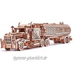 Wood Trick Big Rig Mechanischer Spielzeuglastwagen Leistungsstarker Gummibandmotor Realistischer Semi-Truck-Modellbausatz aus Holz für Erwachsene und Kinder 3D-Holzpuzzle