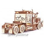 Wood Trick Big Rig Mechanischer Spielzeuglastwagen Leistungsstarker Gummibandmotor Realistischer Semi-Truck-Modellbausatz aus Holz für Erwachsene und Kinder 3D-Holzpuzzle