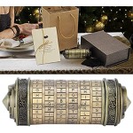 Yosoo123 Puzzlesperre Da Vinci Code Passwortschloss mit Geschenk Papiertüte-Geschenkbox Zinklegierung + Kupfer Beschichtet für Romantische Valentinstag-Geburtstagsgeschenke