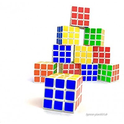 12 Stück Zauberwürfel 3×3x3 cm magischer Würfel Geduldspiel Magic Cube Speed Cube Geduldspiel STUWU