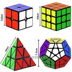 ROXENDA Zauberwürfel Set Speed Cube Set 2x2 3x3 Pyramide Megaminx Speedcube Einfaches Drehen & Glatt Spielen
