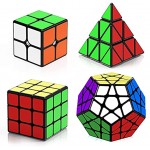 ROXENDA Zauberwürfel Set Speed Cube Set 2x2 3x3 Pyramide Megaminx Speedcube Einfaches Drehen & Glatt Spielen