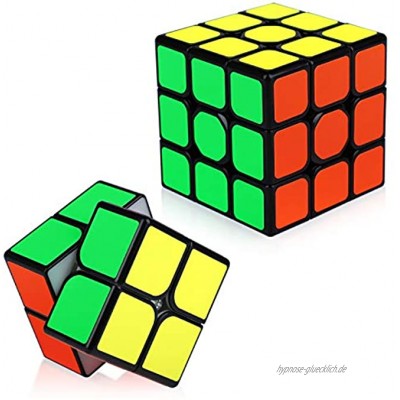 TOYESS Zauberwürfel Set  Speed Cube Set Zauberwürfel 3x3+2x2  3D Puzzle Spielzeug für Kinder Schwarz
