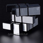 BEAUTYBIGBANG Zauberwürfel Spiegel Speed Puzzle Mirror Cube Magic Cube Zauber Würfel PVC Aufkleber für Kinder und Erwachsene Schwarz