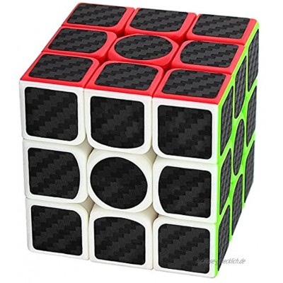 Coolzon Zauberwürfel 3x3x3 Speed Cube Würfel Carbon Faser Aufkleber Neue Geschwindigkeits Super Schnell und Glatt