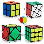 Coolzon Zauberwürfel Set 9 Stück Speed Cube Set 2x2 3x3 4x4 Pyraminx Megaminx Mirror Skewb Fenghuolun Klein Speed Cubing Magic Cubes für Kinder Erwachsene Anfänger