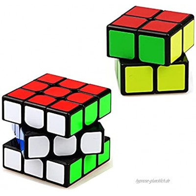 EACHHAHA 2 Pack Zauberwürfel 2x2 3x3 Original Speed Magic Cube professionelles schnelles Gehirn-Teaser Glattes 3D Puzzle Spielzeug für alle Altersgruppen
