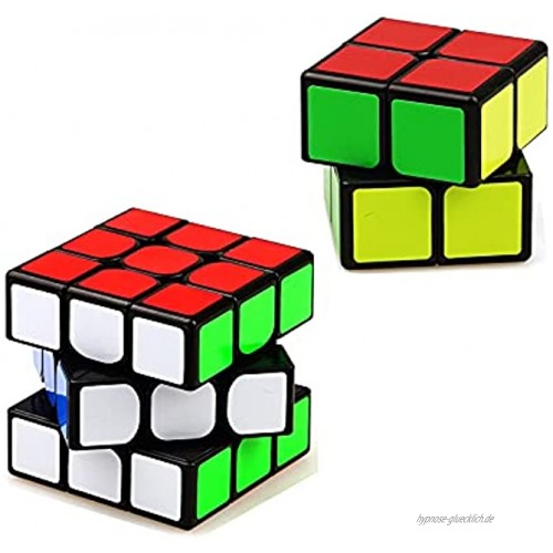 EACHHAHA 2 Pack Zauberwürfel 2x2 3x3 Original Speed Magic Cube professionelles schnelles Gehirn-Teaser Glattes 3D Puzzle Spielzeug für alle Altersgruppen