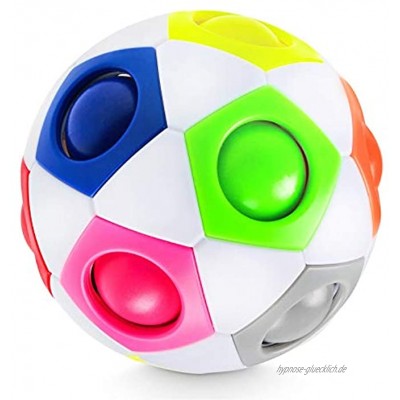 Lucky Humans® -Premium Regenbogenball- Geschicklichkeits-Spiel für Kinder und Erwachsene – Mitgebsel für Kinder-Geburtstag Gastgeschenk Spielzeug Magic-Ball Stressball 3D-Puzzle Fidget Toy