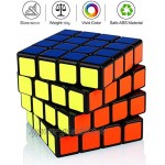 Maomaoyu Zauberwürfel 4x4 4x4x4 Original Speed Magic Cube Puzzle Magischer Würfel PVC Aufkleber für Schneller und Präziser mit Lebendigen FarbenSchwarz