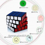 Maomaoyu Zauberwürfel 4x4 4x4x4 Original Speed Magic Cube Puzzle Magischer Würfel PVC Aufkleber für Schneller und Präziser mit Lebendigen FarbenSchwarz