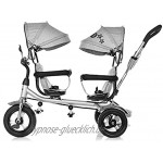 Chipolino Tricycle Dreirad 2Play Zwei Kinder bis 50 kg Luftreifen Lenkstange Farbe:Boy Girl