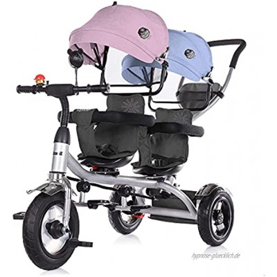 Chipolino Tricycle Dreirad 2Play Zwei Kinder bis 50 kg Luftreifen Lenkstange  Farbe:Boy Girl