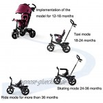GCXLFJ Dreiräder Für Kinder ab 1 Dreirad Drehbarer Kindersitz 4-in-1-Multifunktions-Dreirad Titan Leeres Rad 1-6 Jahre Altes Baby Sonnenschirm Im Freien Dreirad Lila