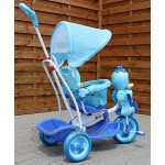 Kinder Dreirad-Schaukelsitz 2 In 1 Ente Kinderwagen Blau