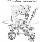 NUBAO Baby-Dreirad für Kinder im Freien Freizeit-Dreirad 4-in-1 Dreiräder 1–6 Jahre für Mädchen und Jungen mit Sonnenschutz Dreiräder in Grau und Rot 105 x 93 x 60 cm Farbe: Rot